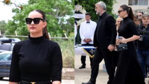 Κηδεία Γωγώς Μαστροκώστα: Έφτασε στην εκκλησία η κόρη της, Βικτώρια – Πλάι της ο Τραϊανός Δέλλας (pics)