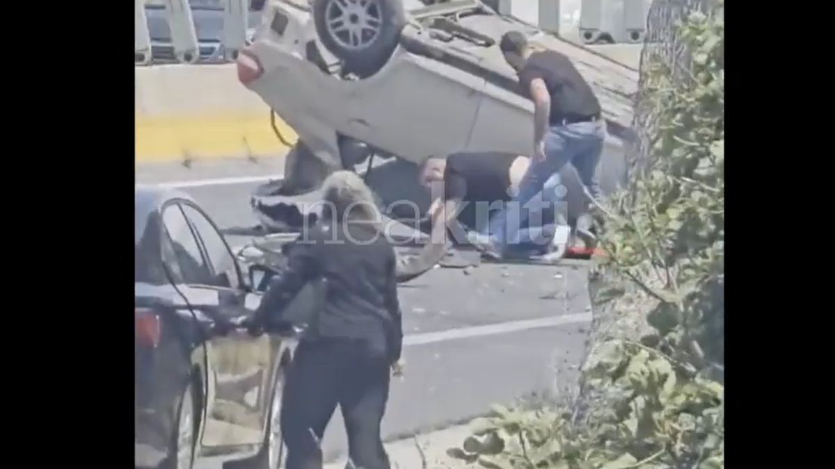 Κρήτη: “Τούμπαρε” όχημα στον ΒΟΑΚ – Στο νοσοκομείο ένα άτομο (βίντεο)