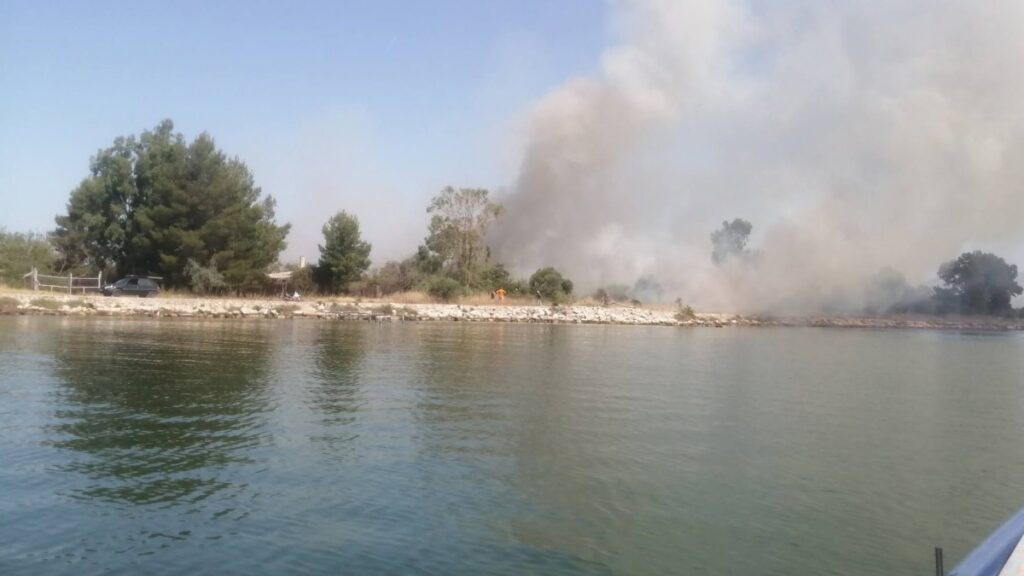 Οριοθετήθηκε η φωτιά στη νησίδα Τουρλίδα Μεσολογγίου – Δείτε βίντεο