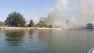Οριοθετήθηκε η φωτιά στη νησίδα Τουρλίδα Μεσολογγίου – Δείτε βίντεο