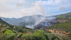 Φωτιά στο Λουτράκι Κορινθίας: Βελτιωμένη η εικονά της πυρκαγιάς – Ξεκίνησε από εργασίες με χορτοκοπτικό μηχάνημα (Βίντεο – Φωτογραφίες)
