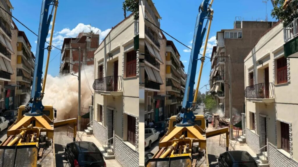 Πετράλωνα: Καρέ – καρέ η κατάρρευση της πολυκατοικίας – Εικόνες από τη στιγμή που το κτίριο παίρνει κλίση και πέφτει