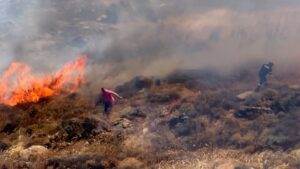 Σε ύφεση η φωτιά στην Αμπέλα Σύρου