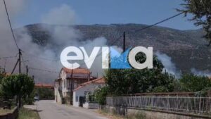 Φωτιά στην Επισκοπή Ευβοίας – Στάλθηκε μήνυμα από το 112 για εκκένωση του οικισμού