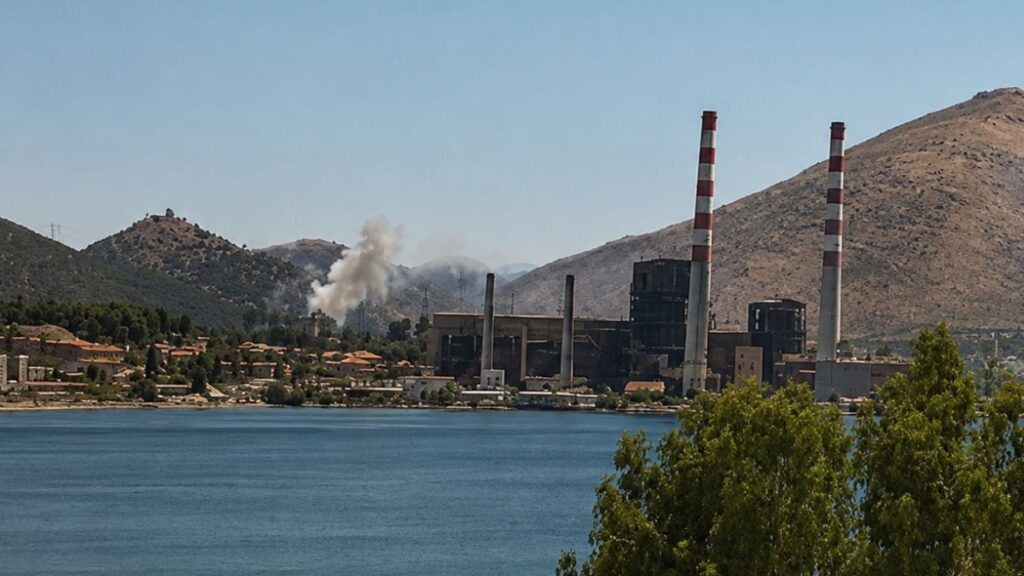 Φωτιά στο Αλιβέρι Ευβοίας – Καίει δίπλα σε εργοστάσιο