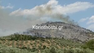 Φωτιά στο Σπαθοβούνι Κορινθίας: Χωρίς ενεργό μέτωπο η πυρκαγιά (Βίντεο)