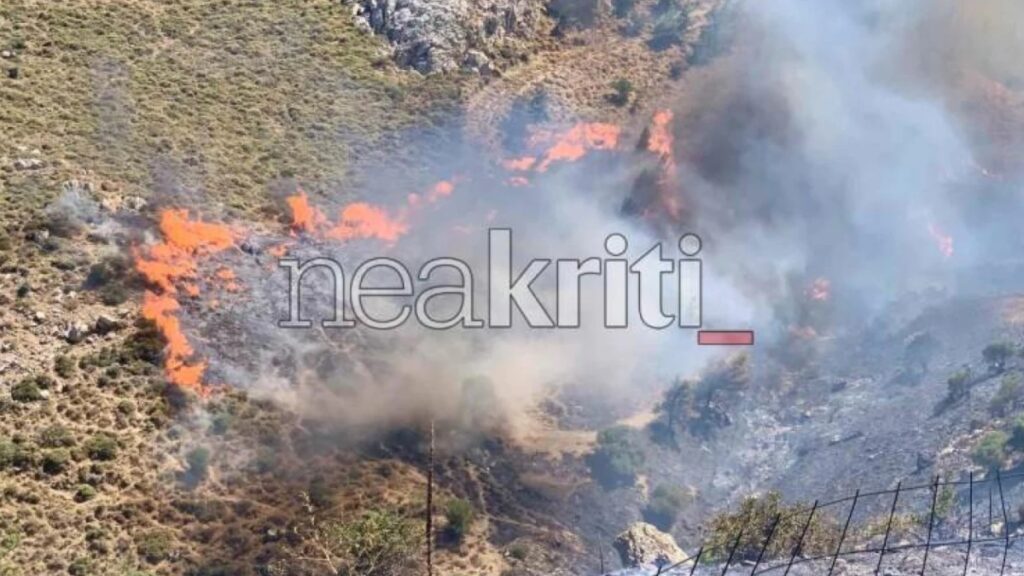 Φωτιά στο Μελιδοχώρι Ηρακλείου: Ενεργοποιήθηκε το 112, επιχειρούν 8 εναέρια μέσα – Εκκενώνονται οικισμοί (βίντεο)