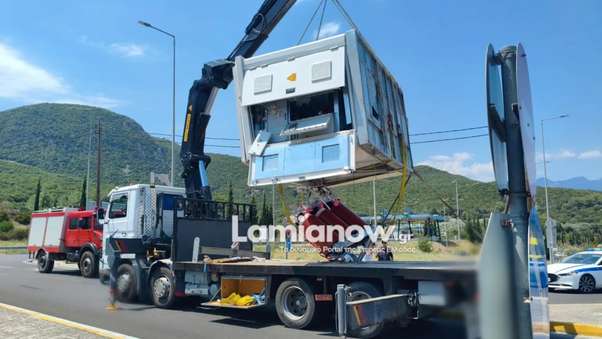 Ατύχημα στη διασταύρωση του Μπράλου: Γεννήτρια έπεσε από φορτηγό – Δείτε βίντεο