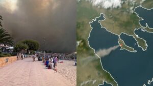 Έφτασαν στη Λάρισα οι καπνοί από τη φωτιά στην Χαλκιδική – Δείτε δορυφορικές εικόνες