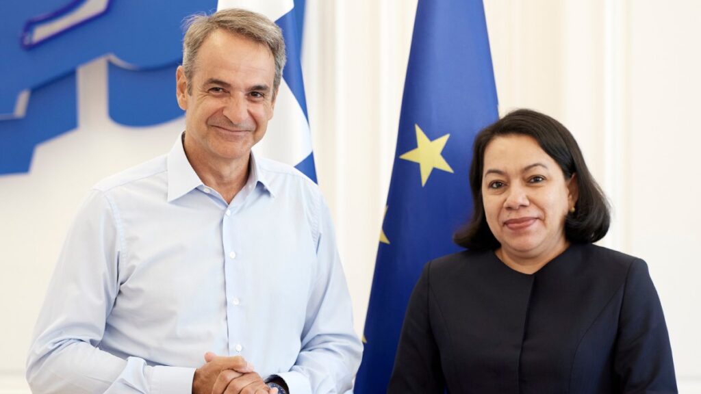 Μητσοτάκης: Συνάντηση με την υποψήφια για την ηγεσία του ΟΗΕ Κάρολιν Ροντρίγκες-Μπίρκετ