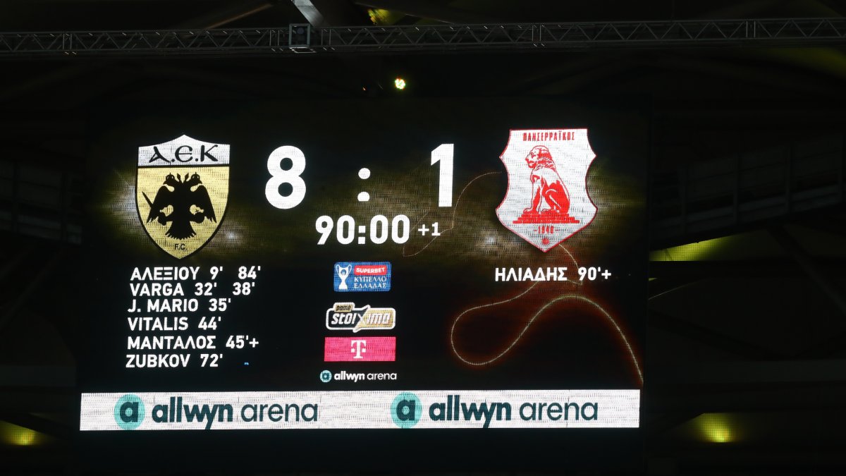 ΑΕΚ – Πανσερραϊκός 8-1: Ιστορικός διασυρμός στην Allwyn Arena – Τέσσερις ασίστ ο Μάνταλος